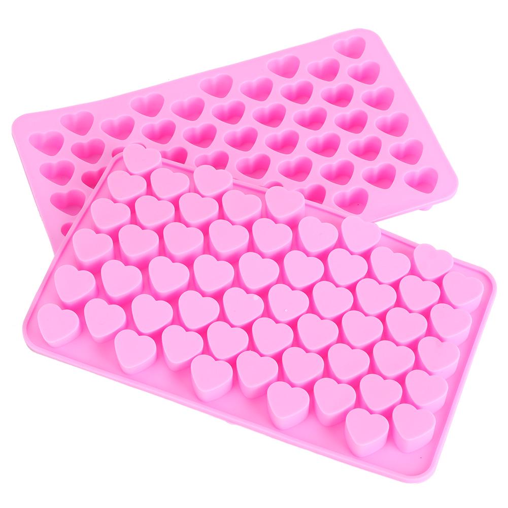 55 Holes Heart Shaped Nonstick Silicone Chocolate Cake Mold Ice Cubes Tray Mould Kitchen Baking Tools