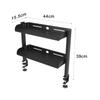 Clamp Desk Shelf for Office Supplies, Two-Level Metal Desktop Storage with Edge Mounting, Cord Routing, and Black Finish for Study Desks