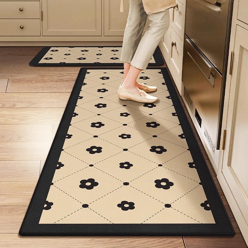 Non-slip Kitchen Mat for Floor Long Strip Runner Rugs Waterproof Anti-fouling Oil-proof Kitchen Carpet PVC Leather Washable Mats