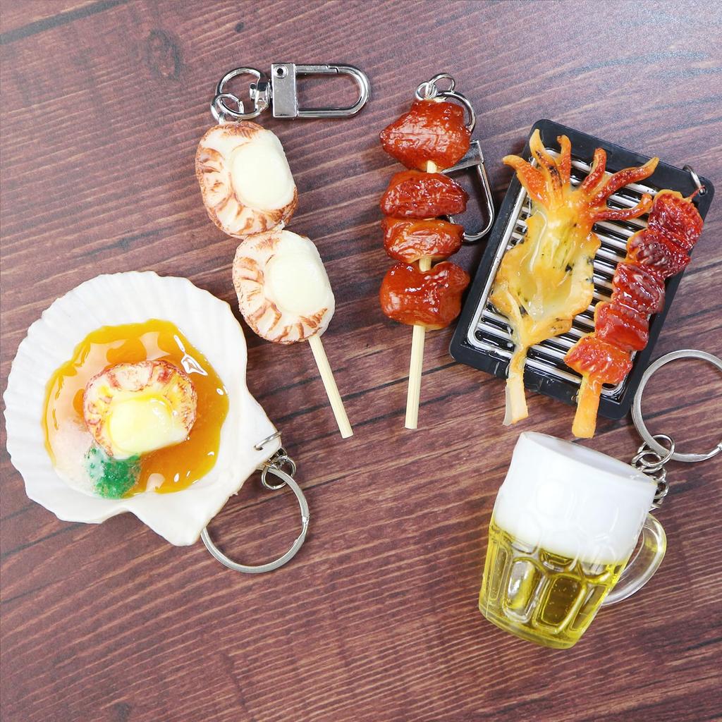 Sparkling Punpun Maru Food Sample Keychain Key Bag Interior Goods Fake Food [Beer] KR-028