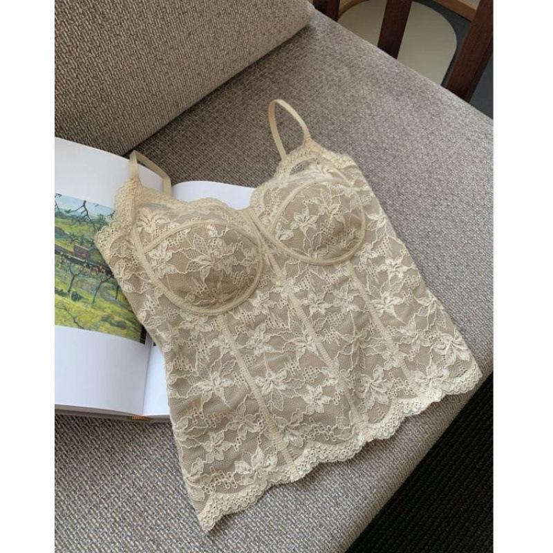 Women s 6100 Backless Camisole Top with Integrated Bra Pads, Wire-Free Faux Vest, Seamless Spring/Summer Lingerie Medium
