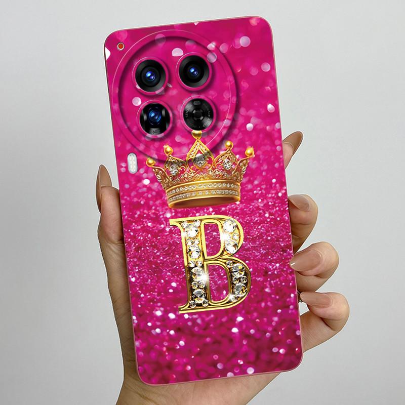 Camon30 Phone Case For Tecno Camon 30 Pro Premier 5G Casing Crown Letters Liquid Silicone Protection Back Cover Anti Slip Funda