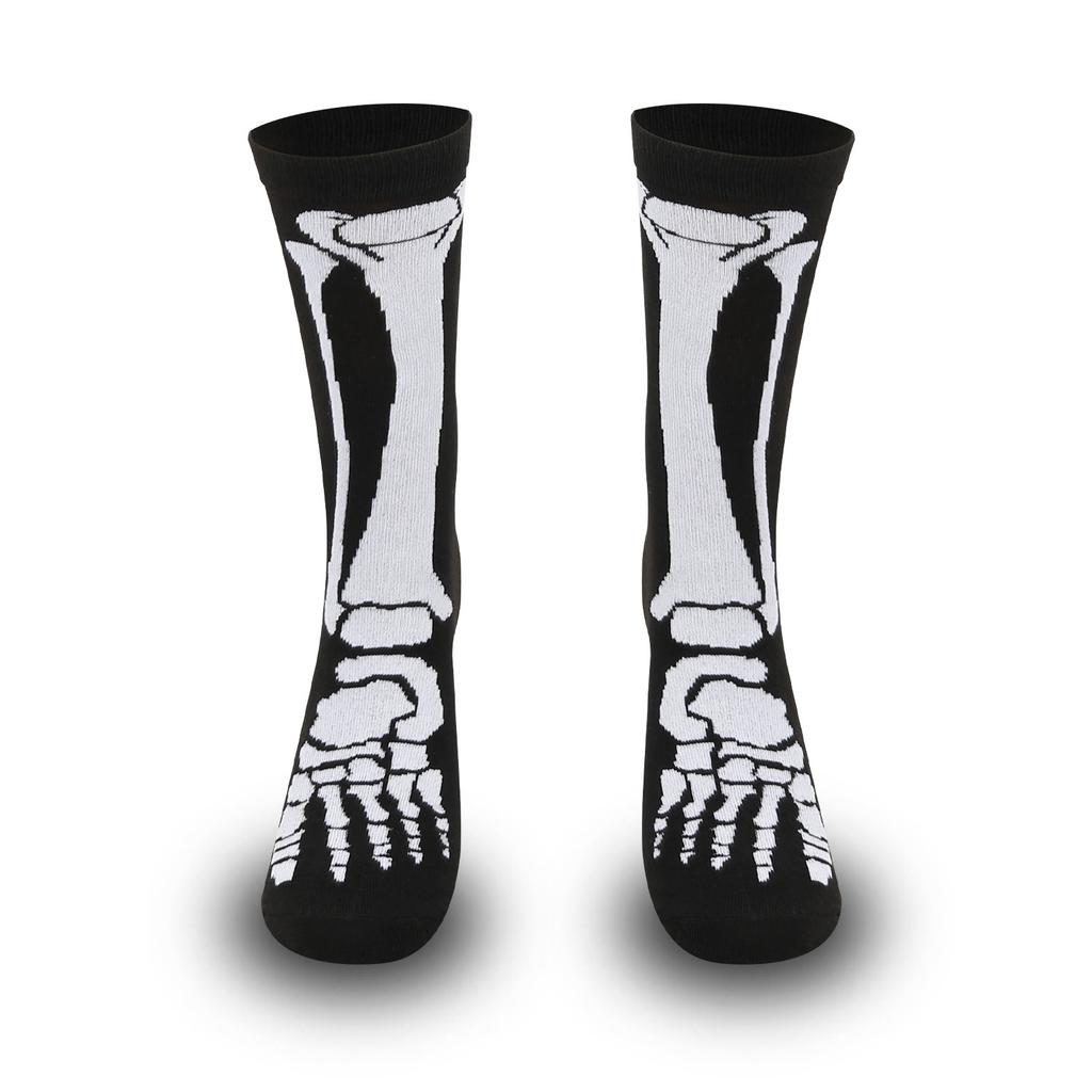 Halloween Casual Women Socks Creative Cosplay Hip Hop Novelty Harajuku Bone Spider Web Male Skateboard Couple Long Socks