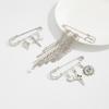 Heart Pants Chain Pin Minimalist Style Trouser Fastener Tassel Chain Brooch  Jewelry Accessories