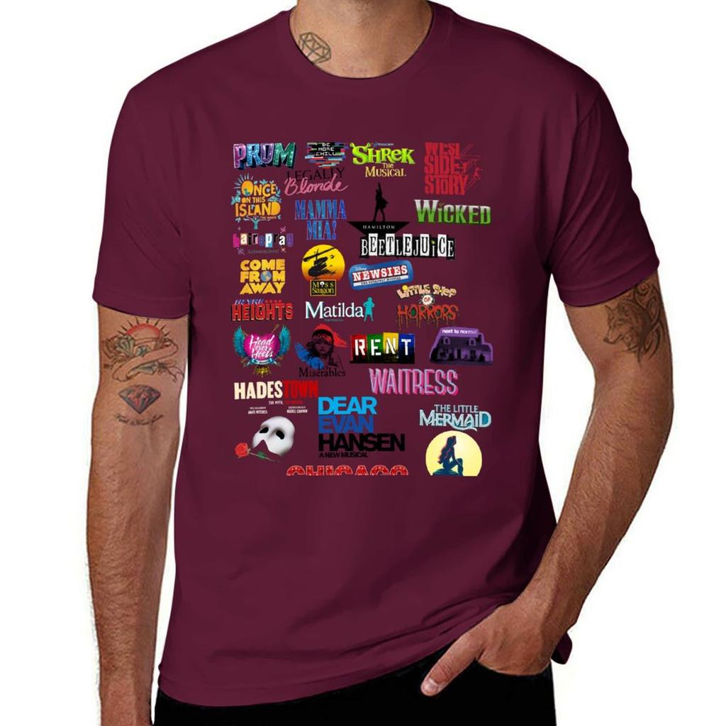 Musical Theater Sticker Shirt Inspired by Broadway Shows T-Shirt Customs Design Your Own Funnys Men's Clothing