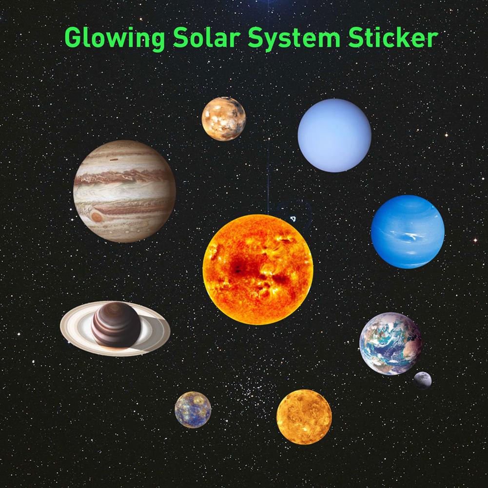 Luminous Solar System Themed Glowing Wall Sticker Home Decor for Children Room Bedroom  Less Than Br More Than