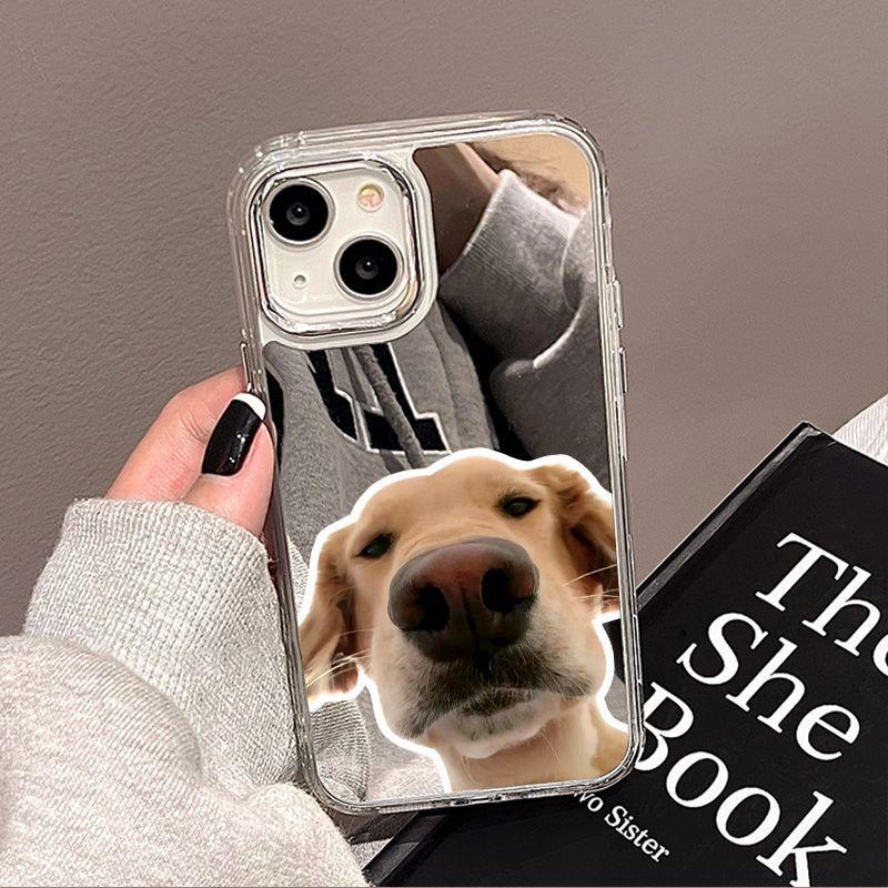 Head Down Dog for iPhone17promax Mobile Phone Case 16 Niche 14/13 Apple 15 All-inclusive Makeup Mirror