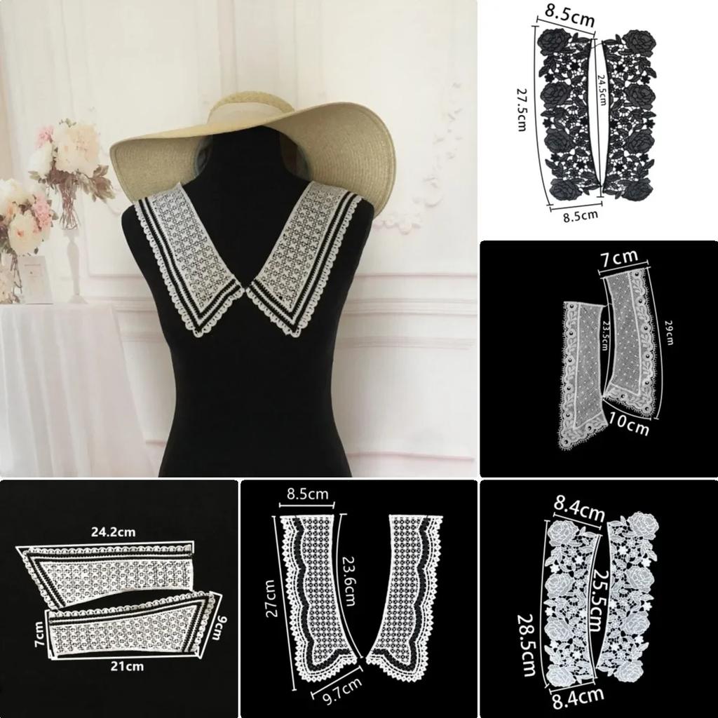 sales of 1-10 pieces Black and white embroidery hollowed out Shredded milk decoration DIY sewing lace accessories