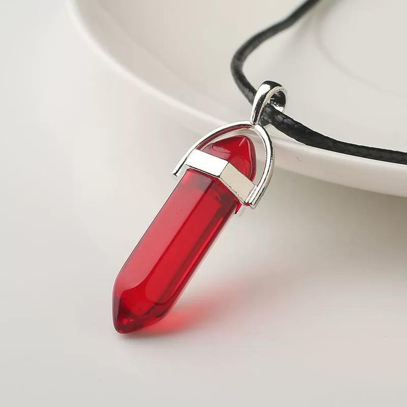 

Fashion Natural Tiger Eye Stone Quartz Crystal Agates Hexagonal Column Shape Pendant Necklace for Jewelry Making красный