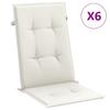 Vidaxl High-Back Chair Cushions, 6 Pcs, Cream Mélange