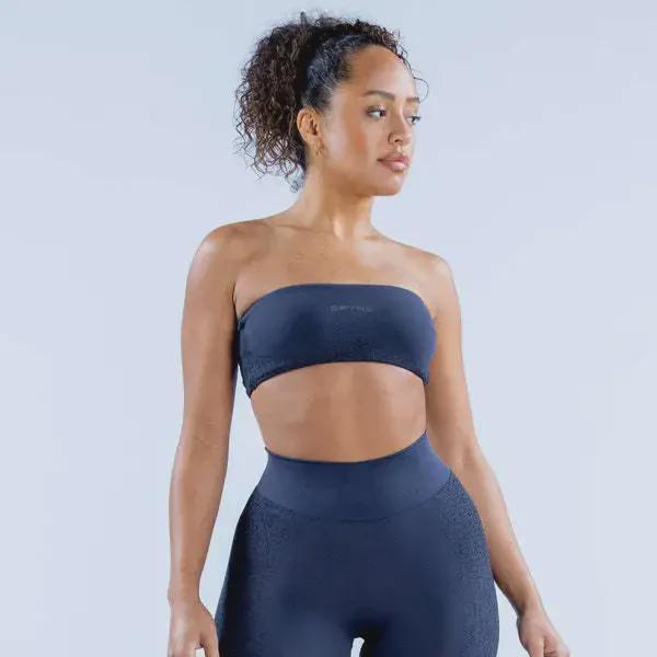 DFYNE Jacquard Cross-Back Tube Top & Hip-Lift Fitness Leggings Yoga Set