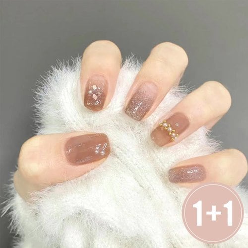

Basic Cubic Glitter Adhesive Nail Tips [24tips] (Set of 2)