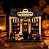 Wooden Halloween Ornaments Pumpkin Reading Theme Sign Haunted House Village Ornament  Farmhouse