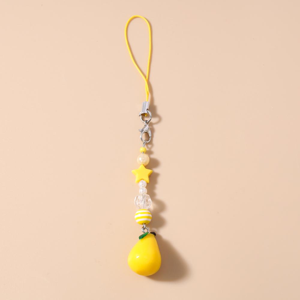 

Cute Resin Simulation Fruit Keychain Women Girls 3D Pear Key Ring Pendants for Handbag Decor DIY Jewelry Gift