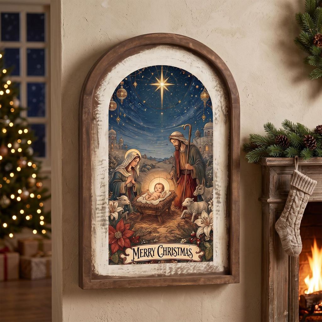 Rustic Christmas Wall Wooden Hanging Decor for Home Holiday