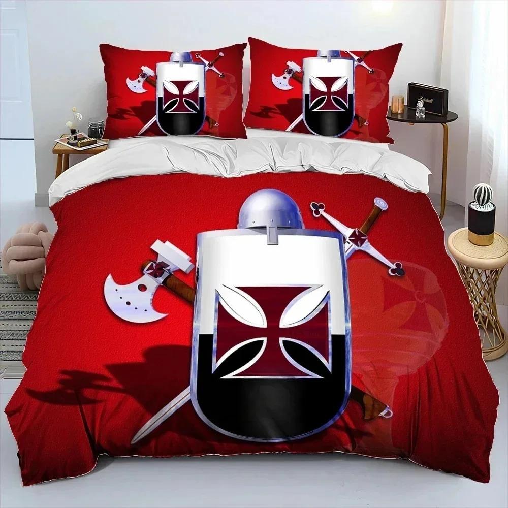 Cavalier Knight Templar Crusaders Bedding Set Bedroom Soft Modern Bedspreads Comefortable Duvet Cover Quilt Cover And Pillowcase