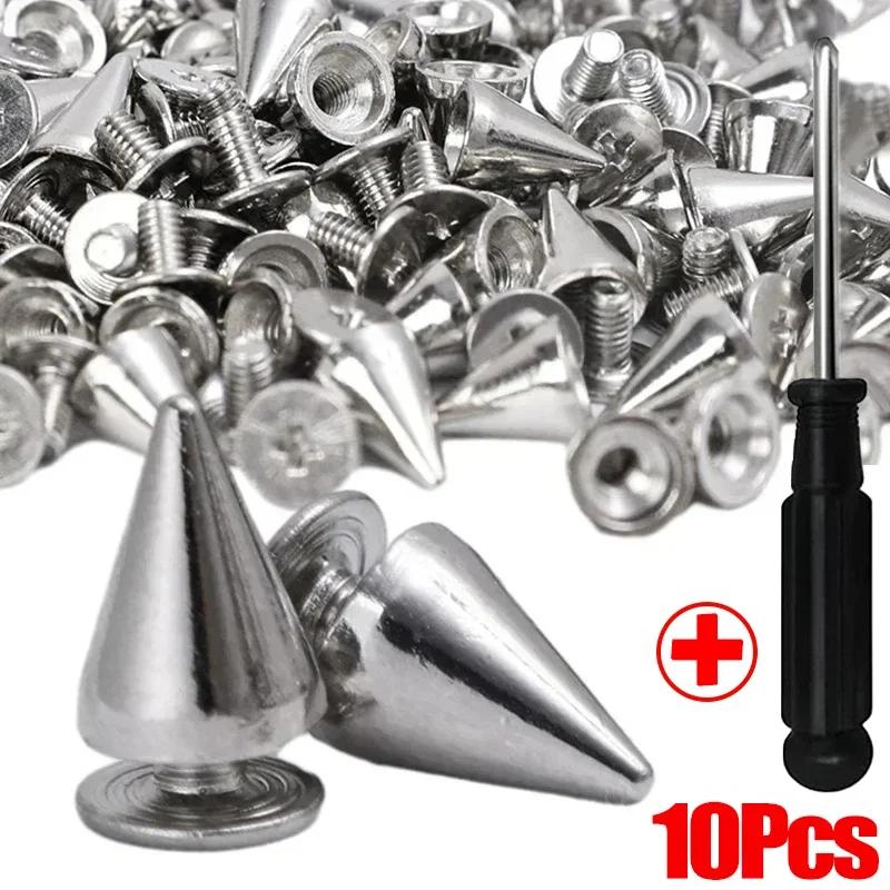 

Круглые конусные шипы Металлические шипы для дерева Винтовые заклепки DIY Ручная работа Панк Одежда Заклепки Украшение для Одежды Обуви Аксессуаров