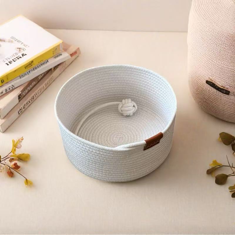 Scratch Resistant Cotton Rope Cat Bed Handwoven Pet Nest Breathable Summer Cool Mat Four Seasons Universal Bed for Cats Small Dogs