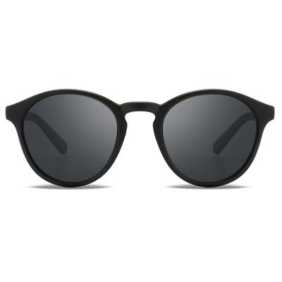 Lunettes de soleil polarisées rondes classiques vintage SUNGAIT pour hommes et femmes, protection UV400 rétro SGT166HHÉtui, Style, (Cadre Noir, JP)