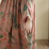 Vintage Floral Print Long Sleeve Maxi Dress for Women Plus Size Oversize Loose Casual Spring  Basic Long Dress