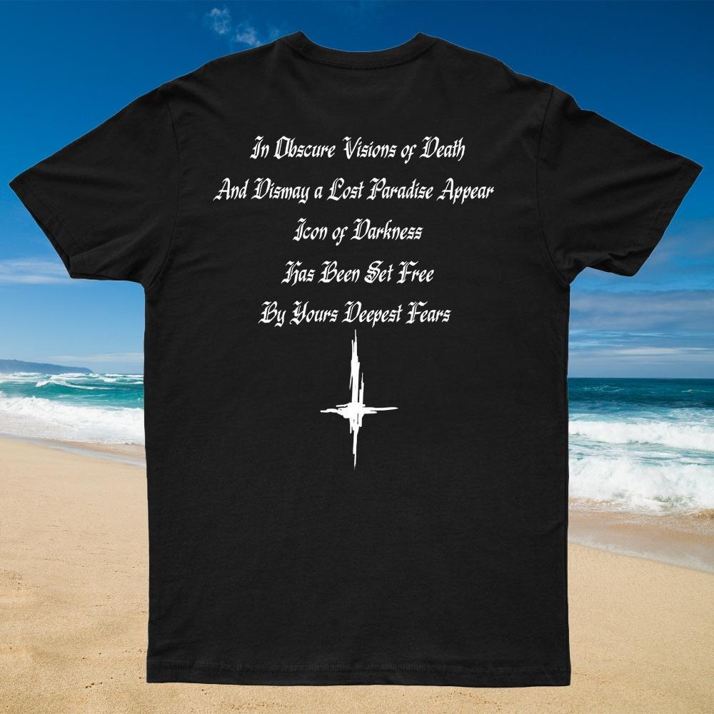 2025 New DARKNESS OF THE DEAD Print Unisex Street Fashion Trend Short Sleeved Pure Cotton Round Neck
