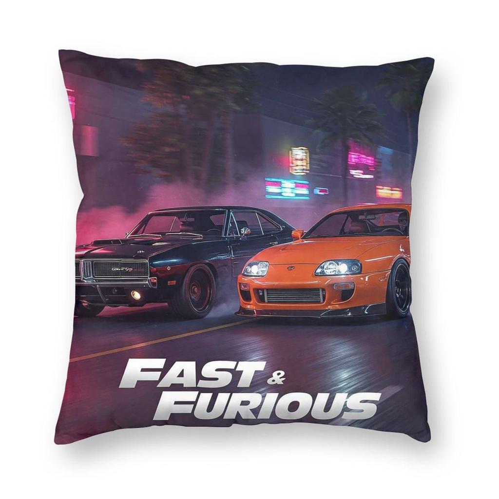 Fast And Furious Movie Square Pillowcase Pillow Cover Cushion Decor Comfort Throw Pillow for Home Living Room