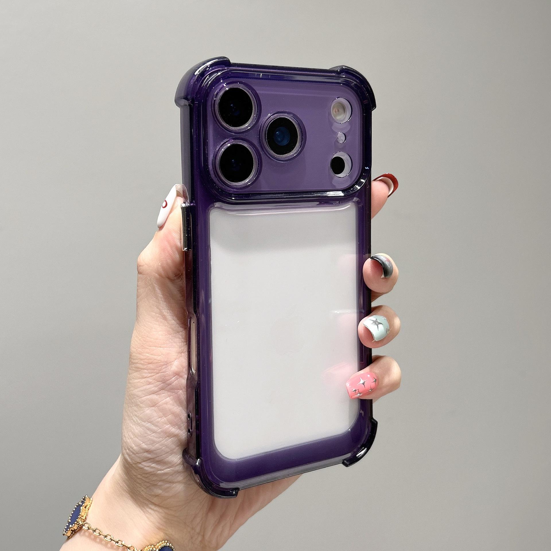 

Luxury Shockproof Transparent Phone Case for APPLE IPhone Air 16 15 14 13 12 11 17 Pro Max Clear Soft Bumper Cases Cover iPhone 15 фиолетовый