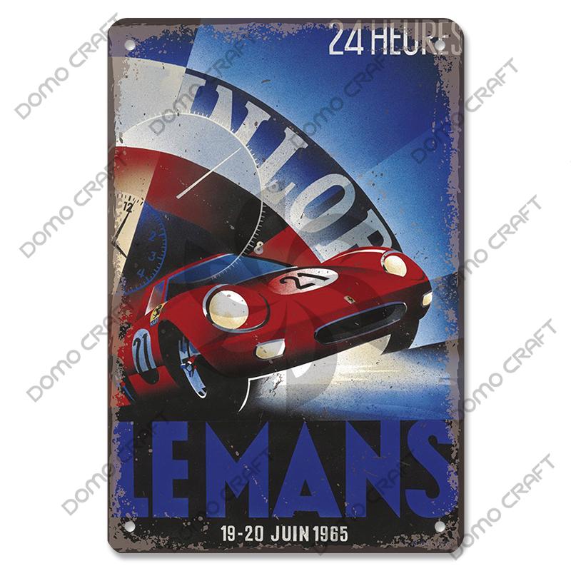 Racing Car Plaque Metal Tin Signs F1 Racetrack Vintage Metal Poster Wall Art Decor for Garage Racing Club Home