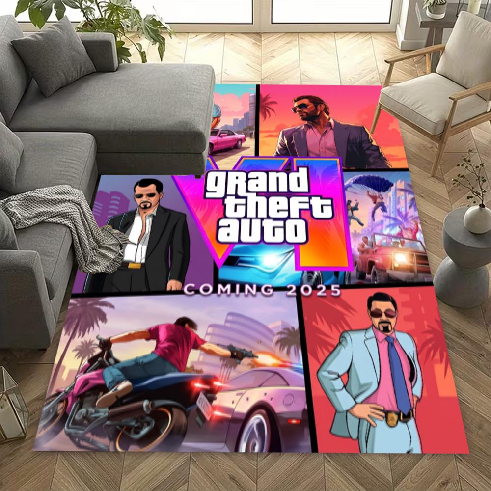 Grand Theft Autoce City Retro 80S Style Floor Mat Perfect For Playrooms Decorate Room Entryway Hallway Antislip Carpet Decorate Offices