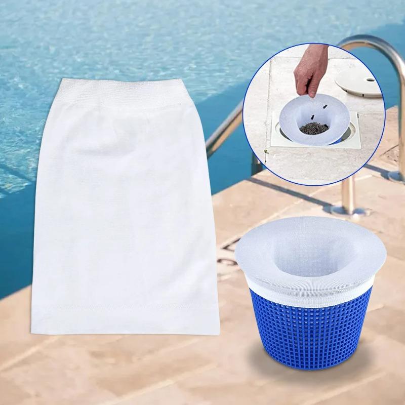 High Elastic Nylon Mesh Pool Skimmer Socks Reusable Filter Savers for Pool Skimmers Baskets, Household Swimming Pool Cleaning Accessories