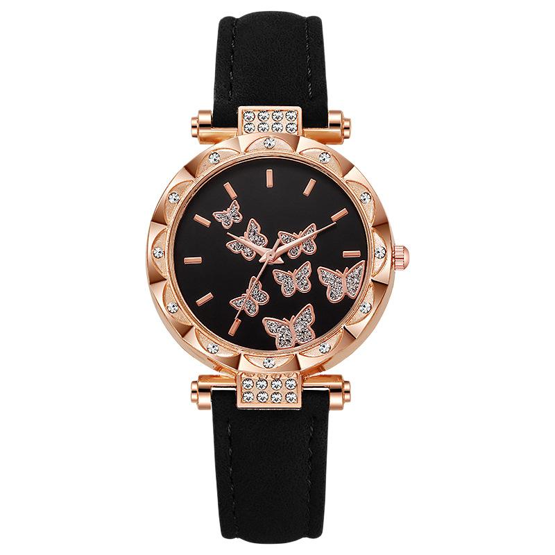 Women'S Diamond Quartz Watch Fashion Belt Watch Two-Piece Set Light Luxury Bracelet Set Women'S Watch