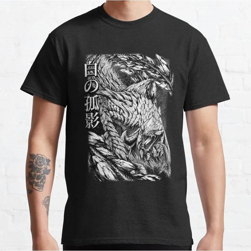 Arkveld Ink Drawing Monster Hunter Wilds Video Games Printed T Shirt for Men 100 Cotton Large Size Adult Tops Vintage T Shirt S