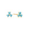 Ania Haie Gold Turquoise Lotus Stud 925 Silver Earrings E063-04G