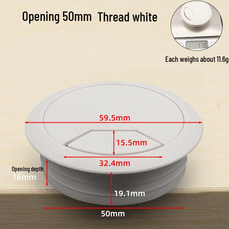 Diswei Desktop Cable Organizer Box, Round Plastic Wire Grommet for Office and Home Desk Management