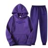 Independent Station Europe and the United States popular women's clothing letter printing hooded sweater fashion casual hair grabbing trousers set