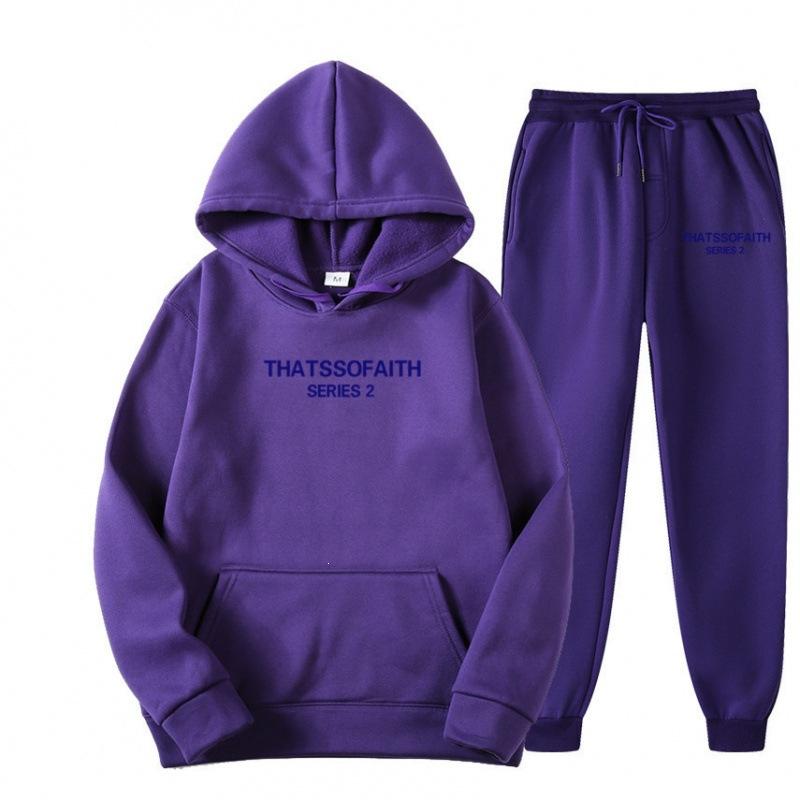 Independent Station Europe and the United States popular women's clothing letter printing hooded sweater fashion casual hair grabbing trousers set