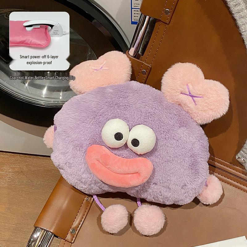 Rechargeable Plush Hot Water Bottle - Explosion-Proof Hand Warmer, 2024 Style Electric Bed Warmer.