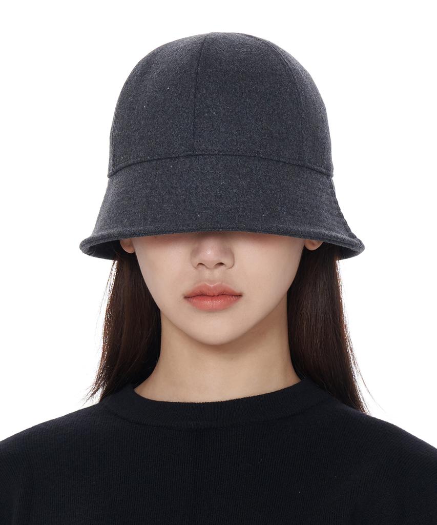 Luoeseupaeg Oversized Wool Round Bucket Hat (Grey)