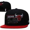 Flat Brim Embroidered Baseball Cap Adjustable Sport Sun Hat Bulls Team