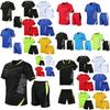 Sports Running Men Suit Quickdrying Short Sleeve Shirts Summer Gym Shorts