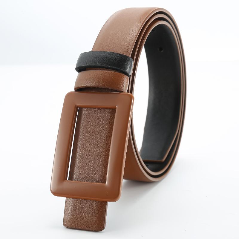 Women'S Belt New Versatile Thin Belt Skirt Dress Decoration Fashion Smooth Buckle Women'S Belt Women