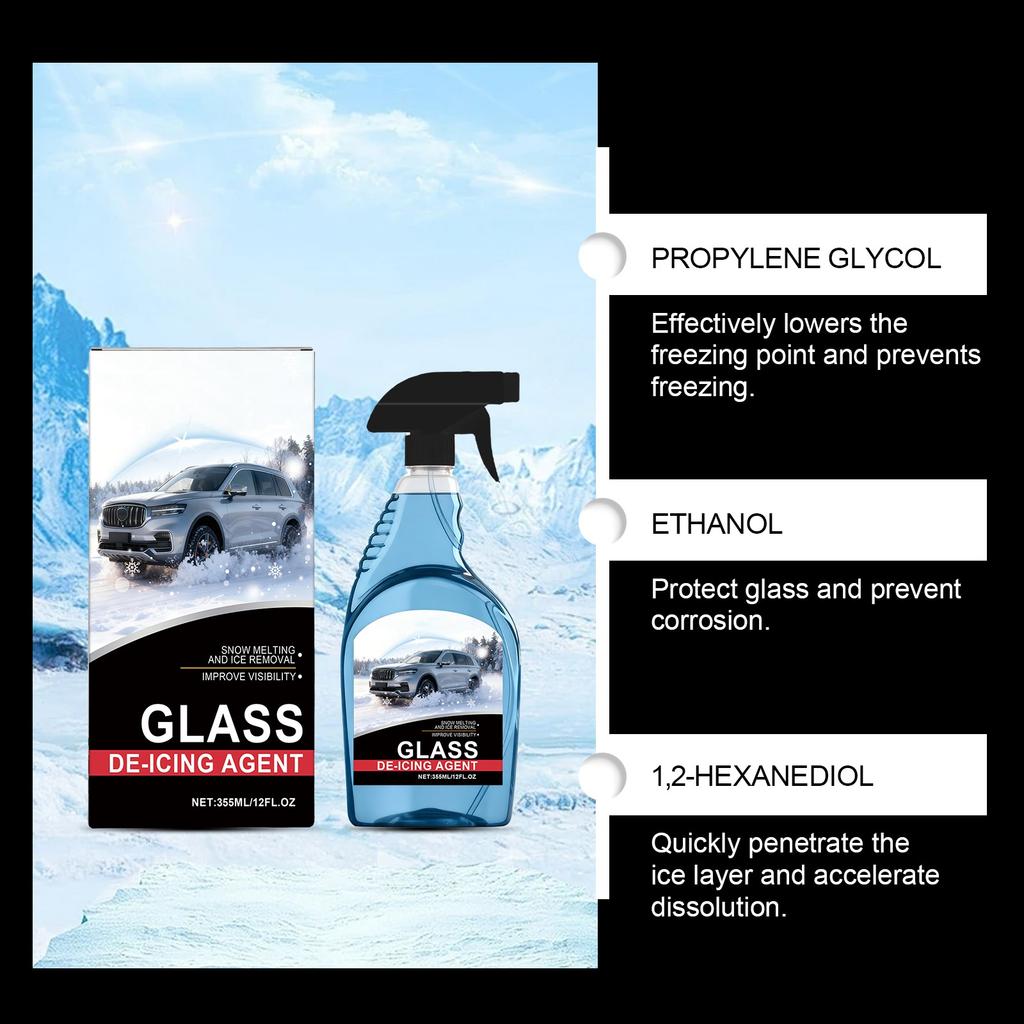 -Nebel- und staubdichte Mittel sowie Mittel gegen Vereisung und Beschlagen von Autoglas sind für verschiedene Oberflächen und eisschmelzende Produkte geeignet 355ML