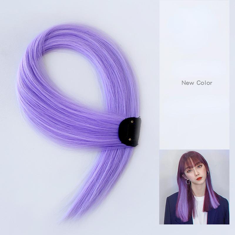 Gradiente invisível sem emenda natural cabelo de uma peça pendurado orelhas tingimento sintético peruca para cor cabelo longo destacando