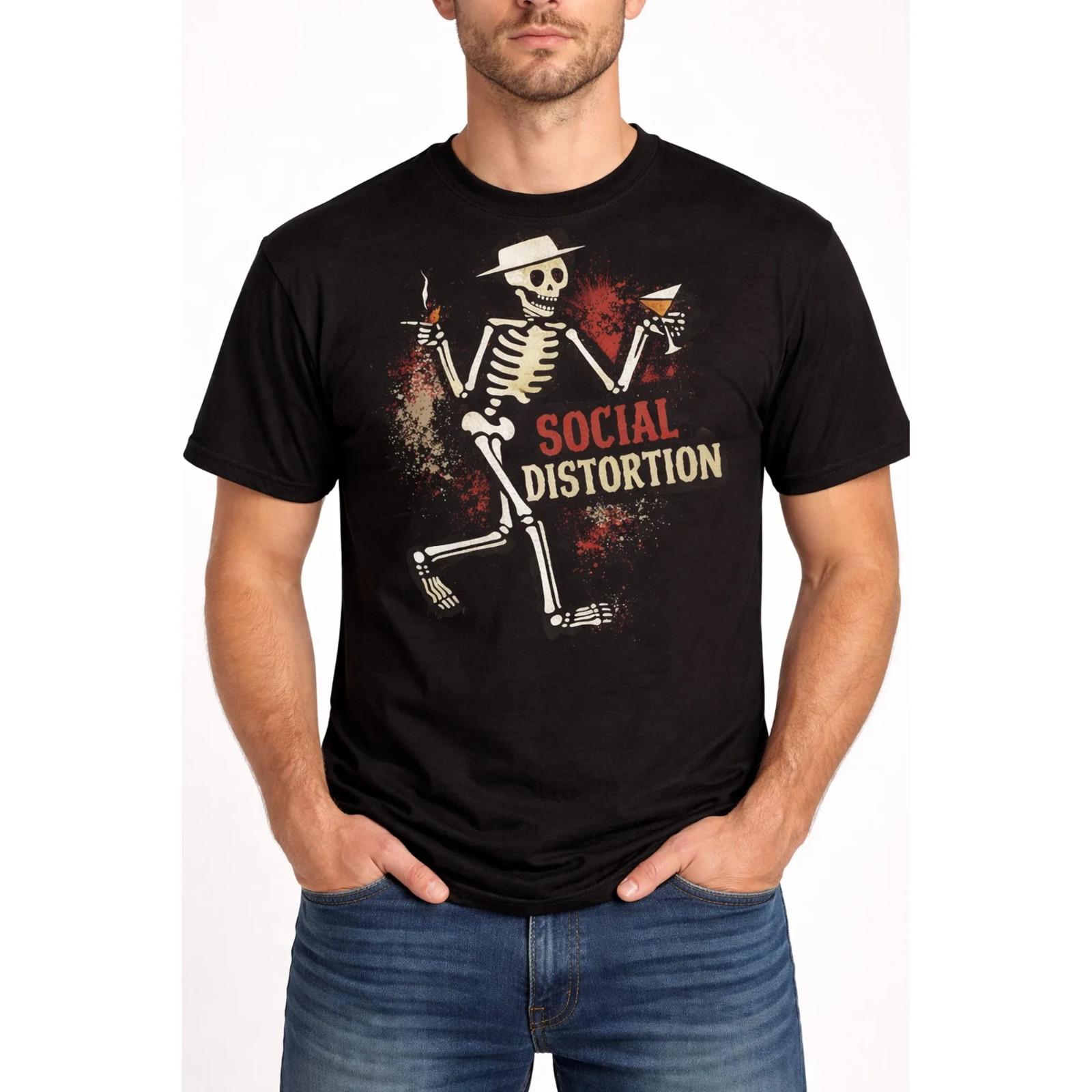 Skelly SOCIAL DISTORTION Black unisex All Size Gift family Shirt D2399 S разноцветный