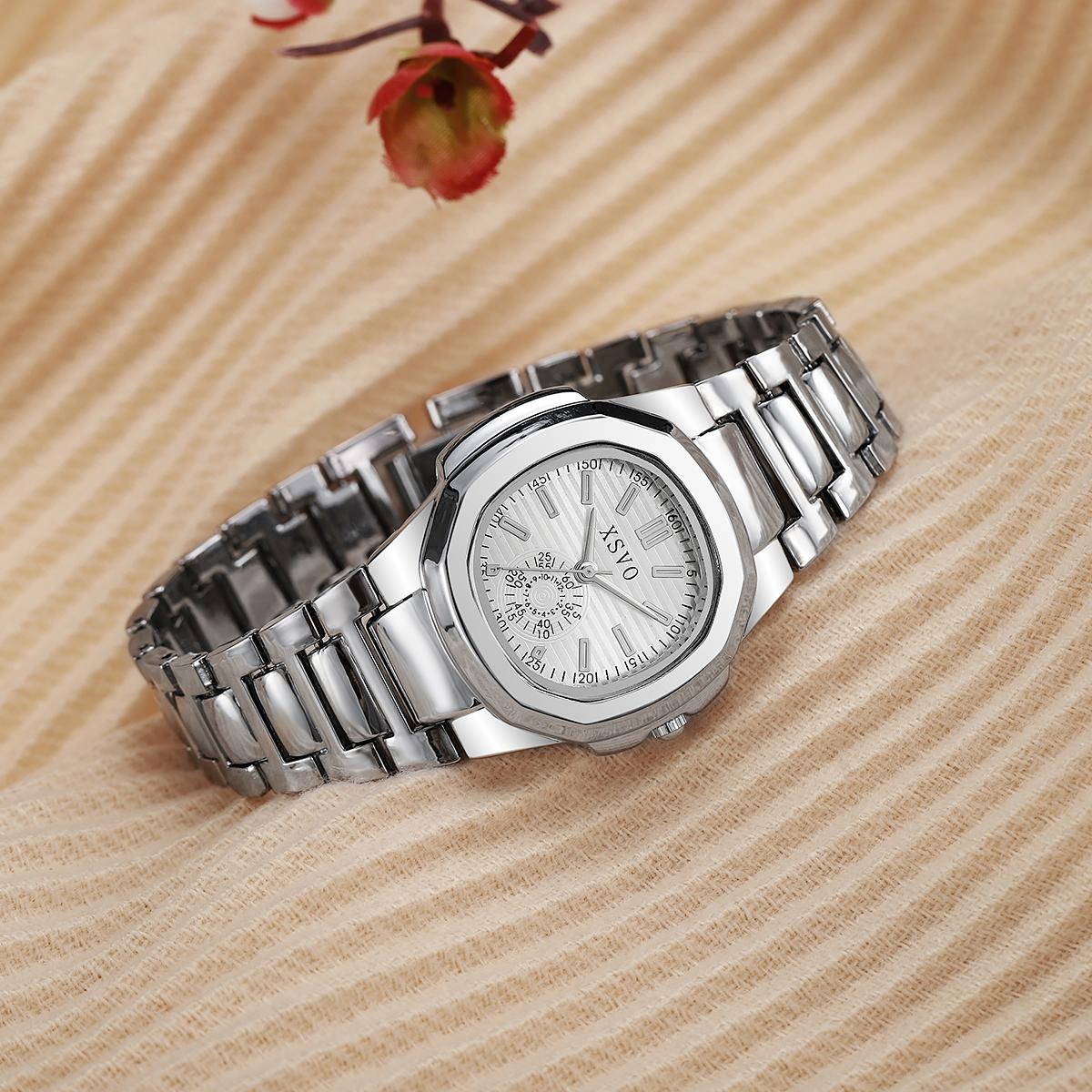 

Продвинутый креативный модный тренд квадратный круглый дизайн циферблата чувство горячая распродажа темперамент женские часы браслет набор из пяти предметов серебряный