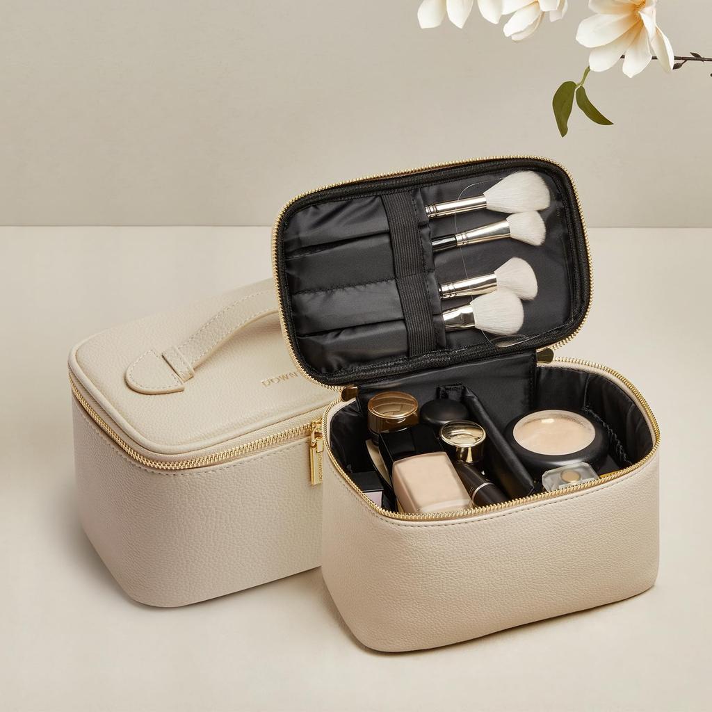 ROWNYEON Kosmetyczka o Dużej Pojemności na Kosmetyki z Miejscem na Pędzle i Idealna na Saszetkę na Narzędzia do Makijażu, Saszetka, Kieszeń, Przyjazna w Podróży, Wodoodporna,