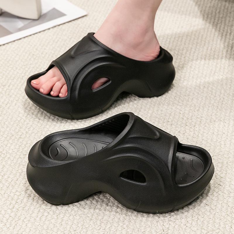 

Women s 2026 Trendy Thick-Soled Summer Beach Sandals, Stylish Height-Boosting Non-Slip Outdoor Slippers 38-39 чорний