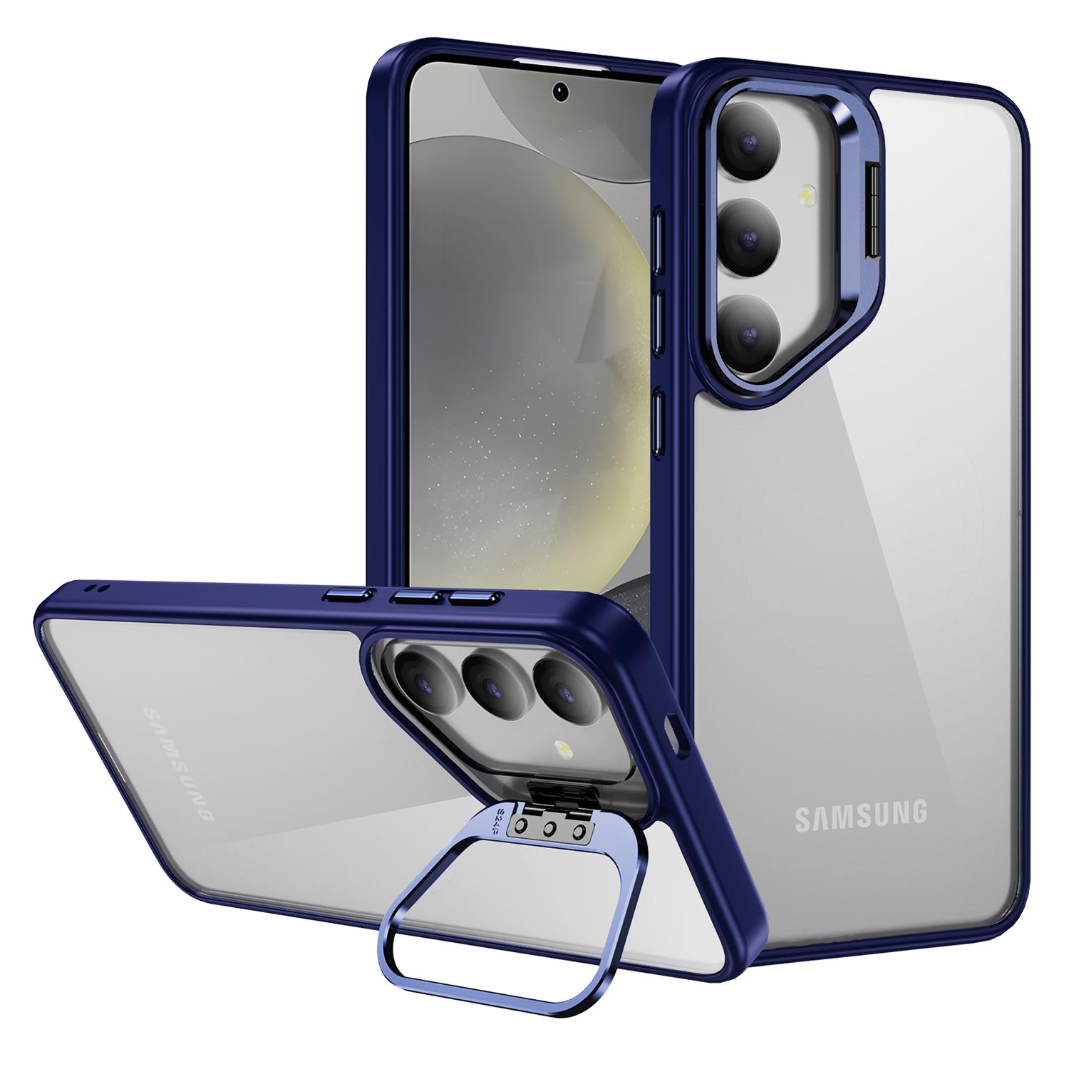 

Для Samsung Galaxy S25 Чехол Рамка объектива Подставка ТПУ+Акрил Защитная накладка на телефон Sapphire