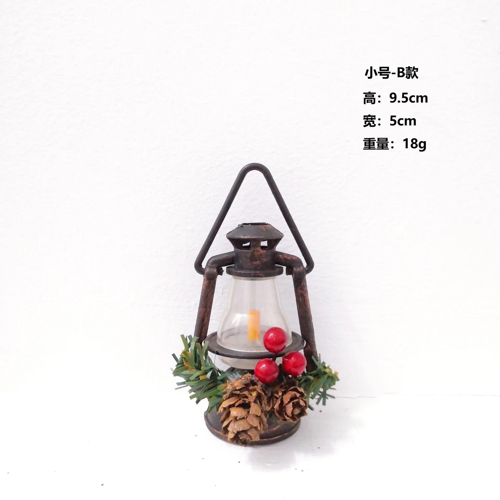 

Christmas Small Oil Lamp Night Light Ornaments Christmas Decorations Glow Portable Led Window Layout Ornaments Party Kids Gifts