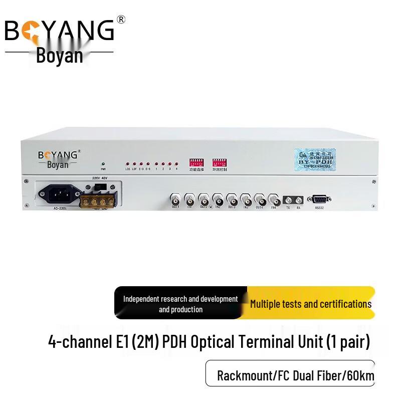 BOYANG PDH Optical Terminal Unit 4E1 4M Rackmount